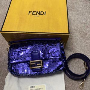 FENDI 2021 Paillettes Baguette (Purple Sequin)